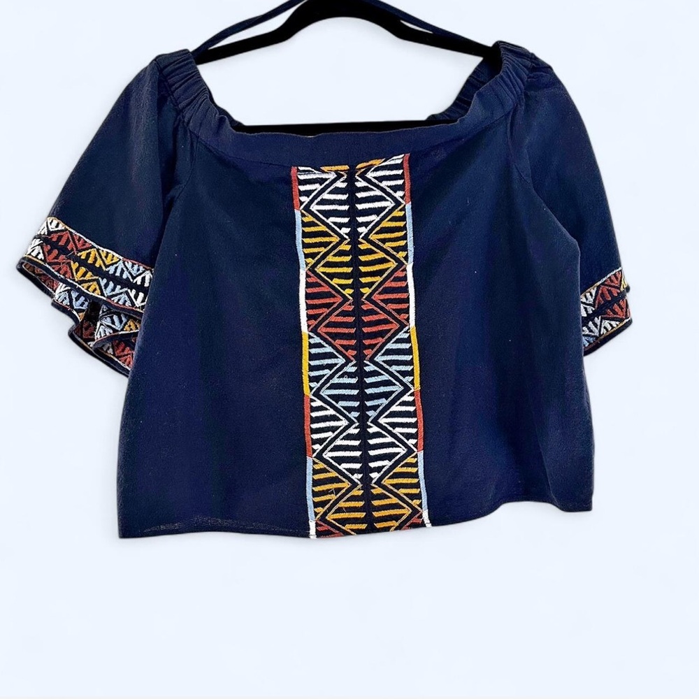 Piper by Townsend Off-Shoulder Embroidered Boho Blouse – Size Medium